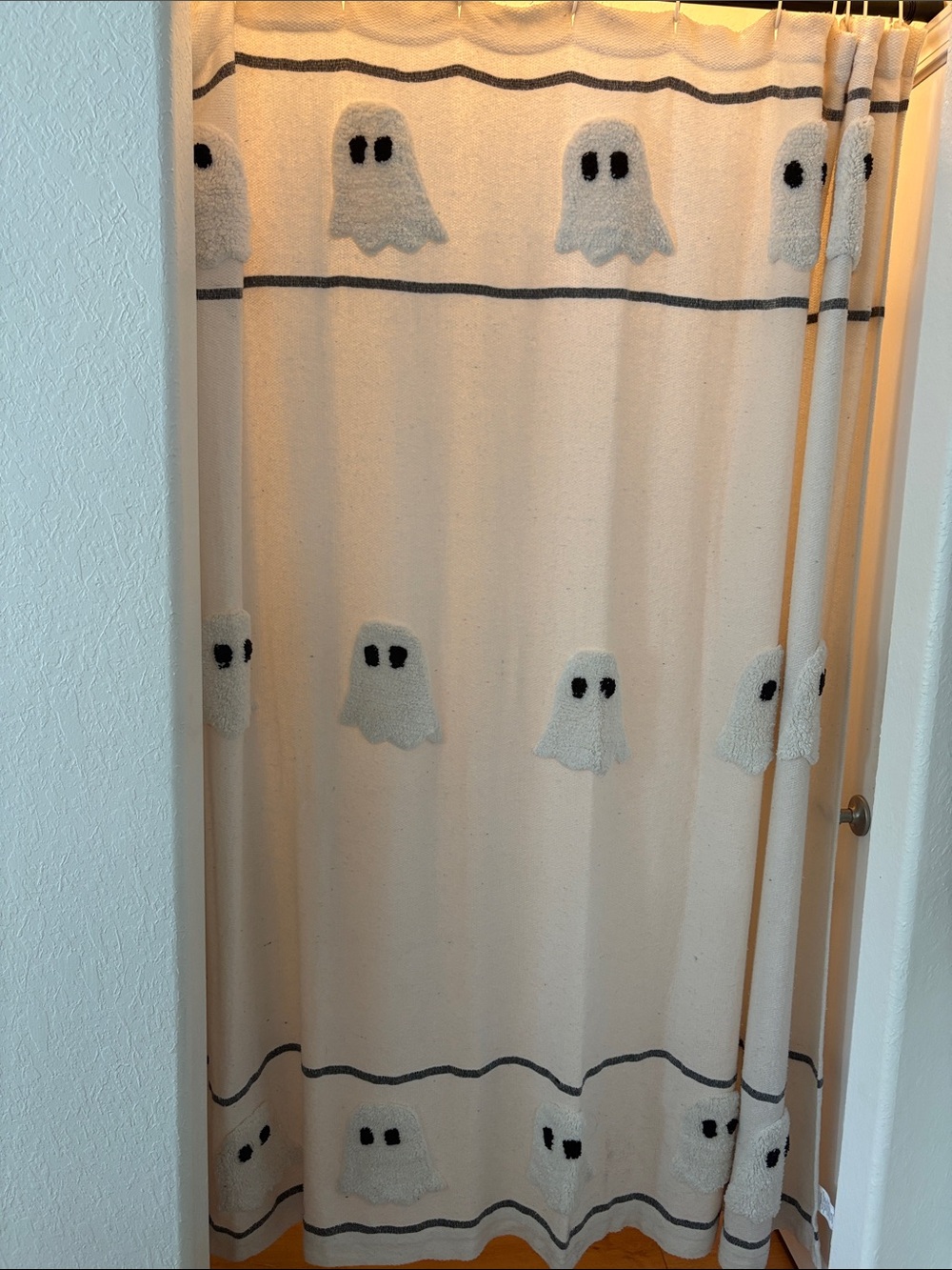 Rachel Ashwell Halloween Ghost Pattern Cream Shower Curtain